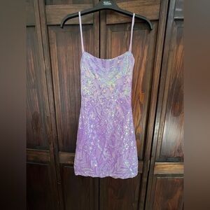 Lavender Sequin Mini Dress